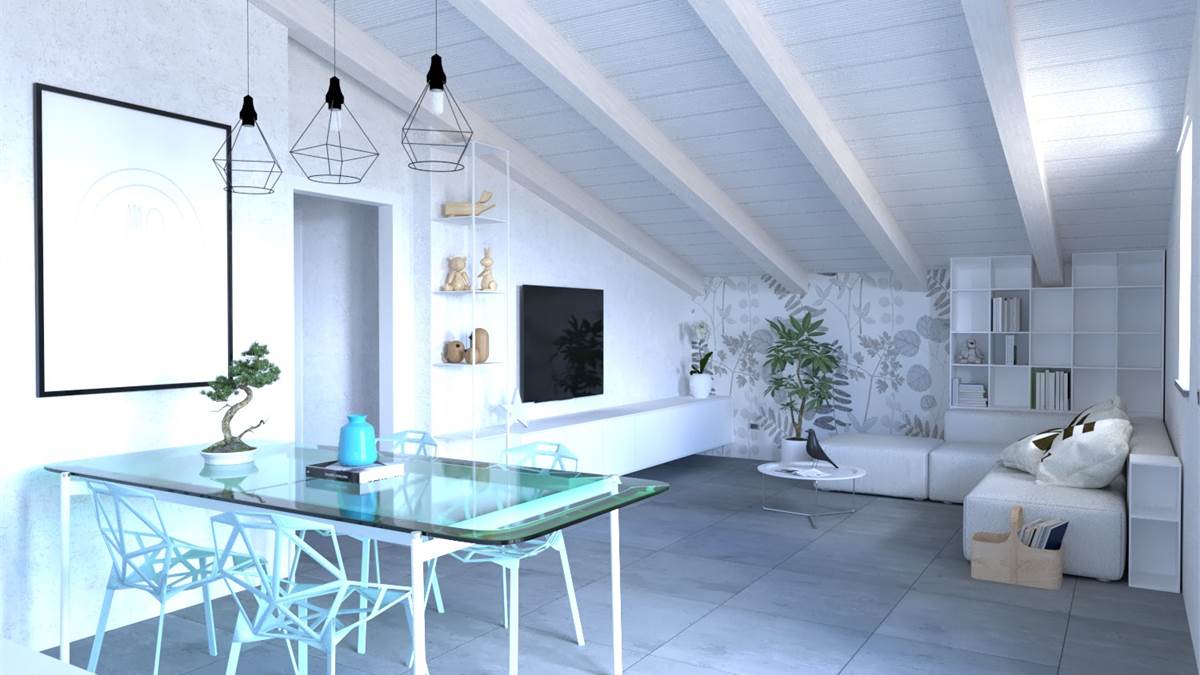 Render soggiorno cucina 