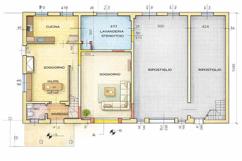 render planimetria IA piano terra